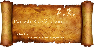 Parsch Karácson névjegykártya